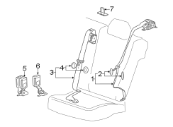 Restraint systems. Rear seat belts.