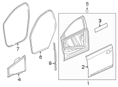 FRONT DOOR. DOOR & COMPONENTS.