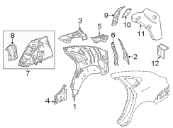 Quarter panel. Inner structure.