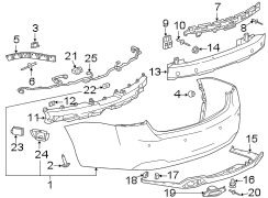 REAR BUMPER. BUMPER & COMPONENTS.