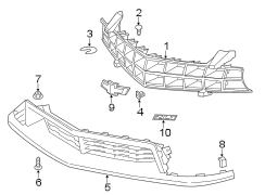 FRONT BUMPER & GRILLE. GRILLE & COMPONENTS.