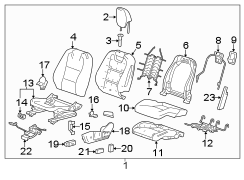 Seats & tracks. Driver seat components.