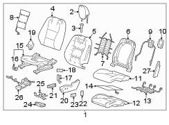 Seats & tracks. Driver seat components.