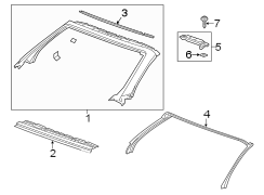 ROOF. WINDSHIELD HEADER & COMPONENTS.