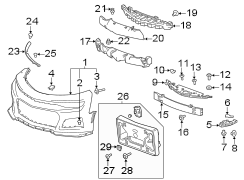 Image of Bumper Cover Bracket (Upper, Lower) image for your 2018 Chevrolet Camaro  SS Convertible 