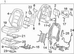 SEATS & TRACKS. DRIVER SEAT COMPONENTS.