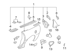 EXTERIOR TRIM. QUARTER PANEL & COMPONENTS.