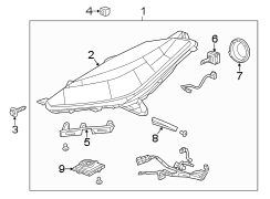 FRONT LAMPS. HEADLAMP COMPONENTS.