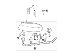 FRONT LAMPS. HEADLAMP COMPONENTS.