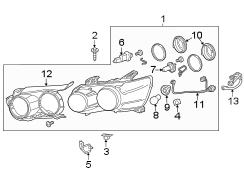 FRONT LAMPS. HEADLAMP COMPONENTS.