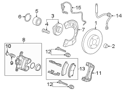 FRONT SUSPENSION. BRAKE COMPONENTS.