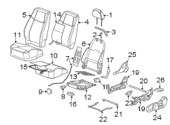 SEATS & TRACKS. FRONT SEAT COMPONENTS.