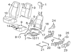 Seats & tracks. Front seat components.