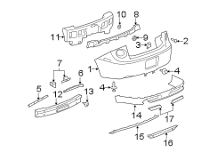 REAR BUMPER. BUMPER & COMPONENTS.