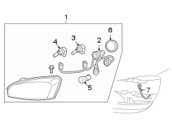 FRONT LAMPS. HEADLAMP COMPONENTS.