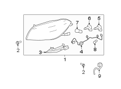 FRONT LAMPS. HEADLAMP COMPONENTS.