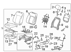 SEATS & TRACKS. DRIVER SEAT COMPONENTS.