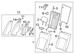 SEATS & TRACKS. REAR SEAT COMPONENTS.