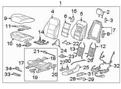 SEATS & TRACKS. DRIVER SEAT COMPONENTS.