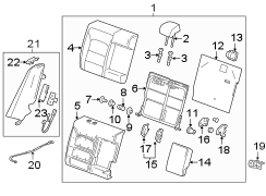 SEATS & TRACKS. REAR SEAT COMPONENTS.