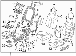 SEATS & TRACKS. DRIVER SEAT COMPONENTS.