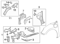 Fender. Structural components & rails.