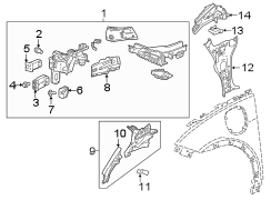 Image of Fender Reinforcement Bar Bracket image for your Chevrolet Bolt EV  