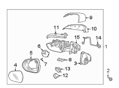 Image of Door Mirror Trim Ring (Front, Upper) image for your 2025 Cadillac XT4   