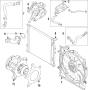 Diagram Cooling system. Cooling fan. Radiator. Water pump. for your Hyundai