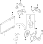 Diagram COOLING SYSTEM. COOLING FAN. RADIATOR. WATER PUMP. for your 2020 Hyundai Kona Electric