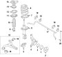 Diagram FRONT SUSPENSION. LOWER CONTROL ARM. STABILIZER BAR. SUSPENSION COMPONENTS. for your Hyundai