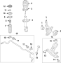 Diagram Front suspension. Lower control arm. Stabilizer bar. Suspension components. for your Hyundai