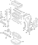 Diagram CAMSHAFT & TIMING. CRANKSHAFT & BEARINGS. CYLINDER HEAD & VALVES. LUBRICATION. PISTONS. RINGS & BEARINGS. for your 2019 Hyundai Kona