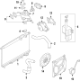 Diagram COOLING SYSTEM. COOLING FAN. RADIATOR. WATER PUMP. for your 2018 Hyundai Elantra GT