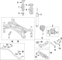 Diagram REAR SUSPENSION. LOWER CONTROL ARM. STABILIZER BAR. SUSPENSION COMPONENTS. UPPER CONTROL ARM. for your Hyundai