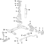 Diagram FRONT SUSPENSION. LOWER CONTROL ARM. STABILIZER BAR. SUSPENSION COMPONENTS. for your Porsche