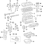 Diagram CAMSHAFT & TIMING. CRANKSHAFT & BEARINGS. CYLINDER HEAD & VALVES. LUBRICATION. MOUNTS. PISTONS. RINGS & BEARINGS. for your 2002 TOYOTA PRIUS