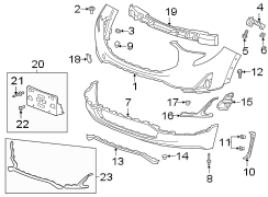 FRONT BUMPER & GRILLE. BUMPER & COMPONENTS.