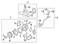 Front suspension. Water pump.