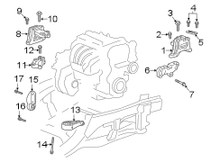 Image of Automatic Transmission Mount (Upper) image for your 2011 GMC Sierra 2500 HD 6.0L Vortec V8 FLEX A/T 4WD SLT Crew Cab Pickup 