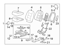 Seats & tracks. Driver seat components.