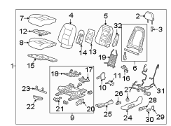 Seats & tracks. Driver seat components.