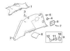 Folding Seat Latch Release Handle Bezel