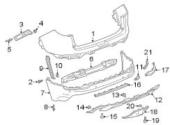 REAR BUMPER. BUMPER & COMPONENTS.