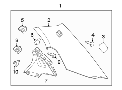 Interior Quarter Panel Trim Panel (Upper)