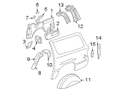 QUARTER PANEL. INNER COMPONENTS.