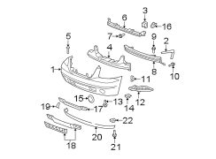 Front bumper. Bumper & components.