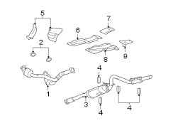 Exhaust system. Grille. Exhaust components.