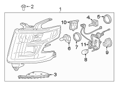 FRONT LAMPS. HEADLAMP COMPONENTS.