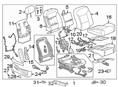 Cab. Seats & tracks. Passenger seat components.